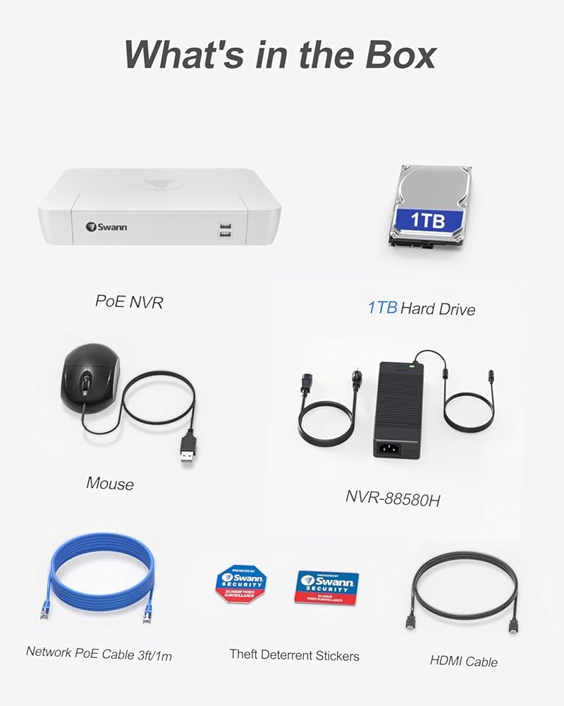 Swann NVR8-8580RN 4K HD 防犯カメラ レコーダー セット Amazon.co.jp: Swann NVR8-8580 Bullet Masterシリーズ IP
